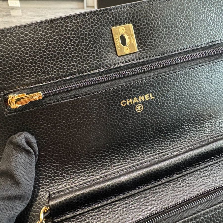 *SHIHNA名牌精品* CHANEL 黑金 書包釦 WOC鏈包-4