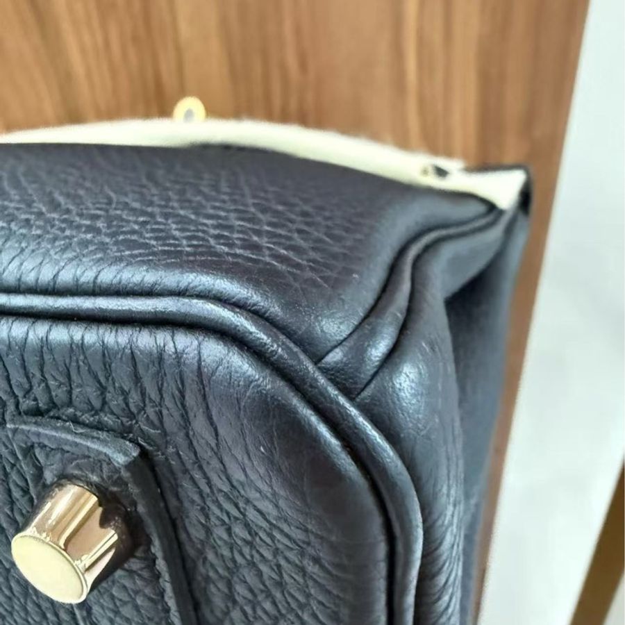 愛馬仕 Hermes Birkin25 黑金 玫瑰金扣 Togo皮 Z刻 全套有票-4