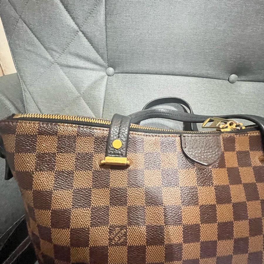 LOUIS VUITTON LV 路易威登 棕色 棋盤格 塗層帆布 Hyde Park 兩用包-5