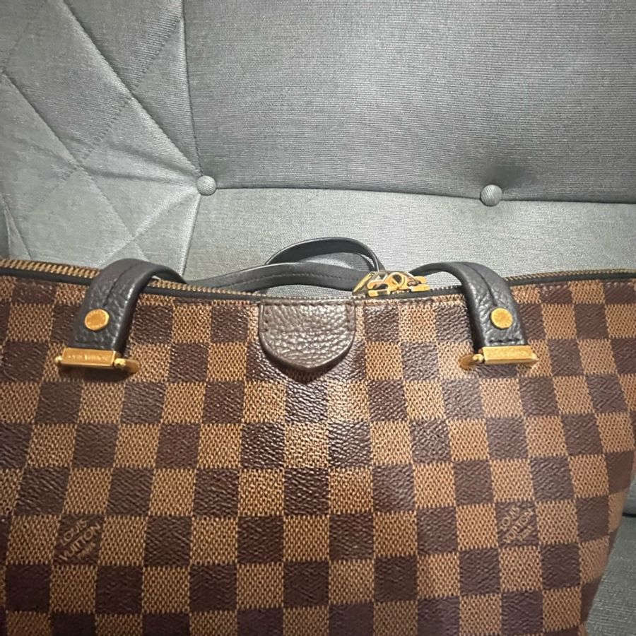 LOUIS VUITTON LV 路易威登 棕色 棋盤格 塗層帆布 Hyde Park 兩用包-8