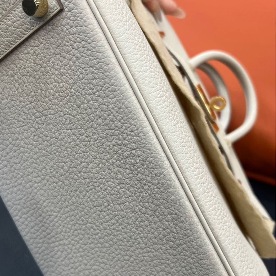 Hermès愛馬仕 Birkin25 10 奶昔白 Togo 玫瑰金扣 手提包 奶昔白 K刻 帶購證（25年12月票）-9