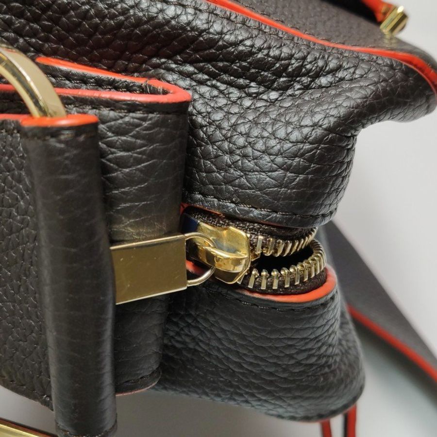 Delvaux Coolbox迷你牛皮拼色D形飾扣斜挎包單肩包-10