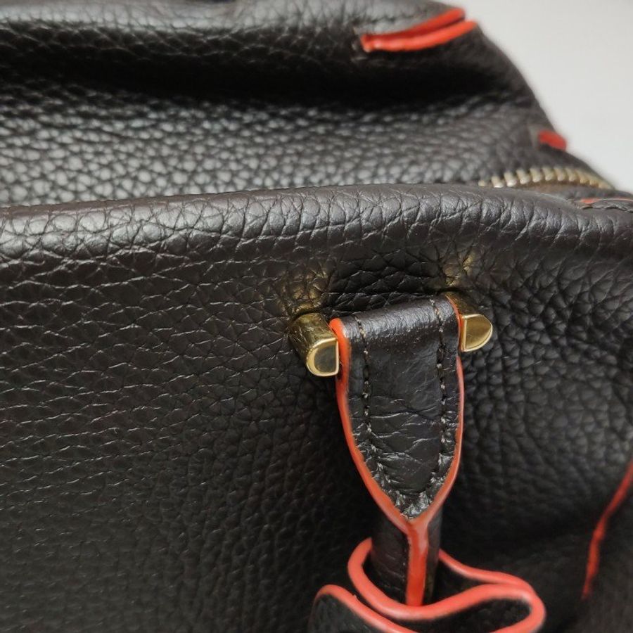 Delvaux Coolbox迷你牛皮拼色D形飾扣斜挎包單肩包-12