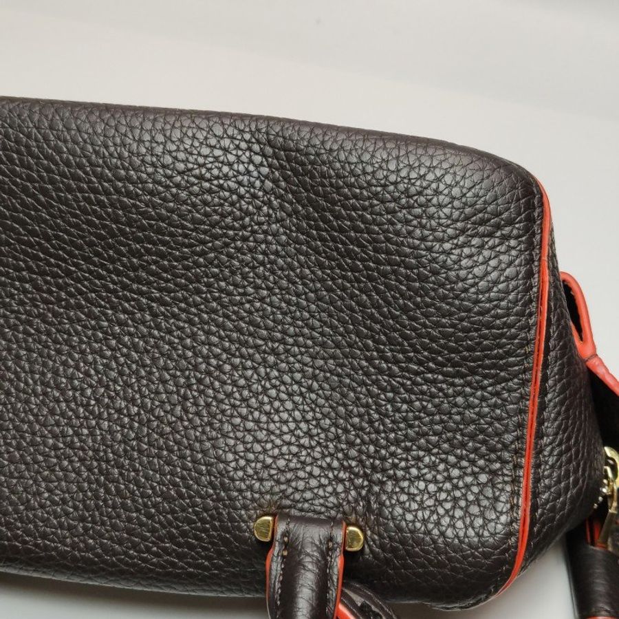 Delvaux Coolbox迷你牛皮拼色D形飾扣斜挎包單肩包-14