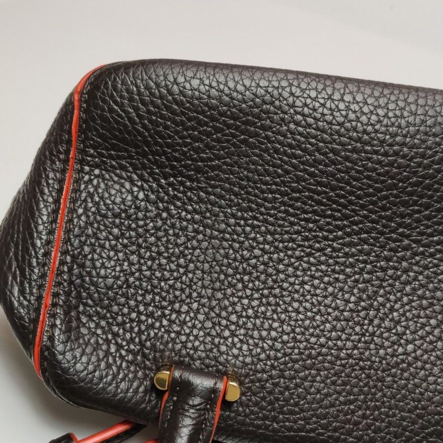 Delvaux Coolbox迷你牛皮拼色D形飾扣斜挎包單肩包-15