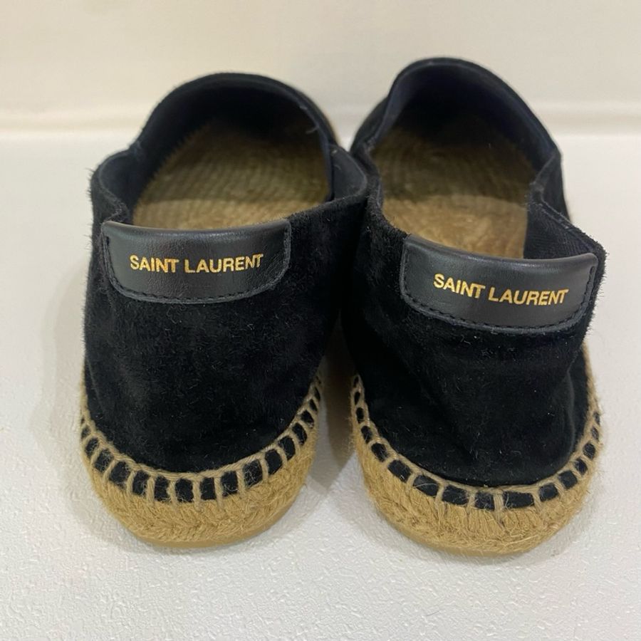 YSL聖羅蘭黑色絨面平底鞋,成色99新,尺碼43碼,有塵袋-4