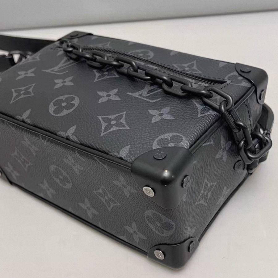 Louis Vuitton Mini Soft Trunk黑花盒子包 芯片款 尺寸18×13-19