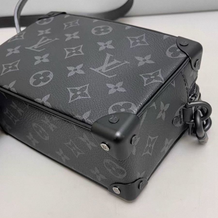 Louis Vuitton Mini Soft Trunk黑花盒子包 芯片款 尺寸18×13-21