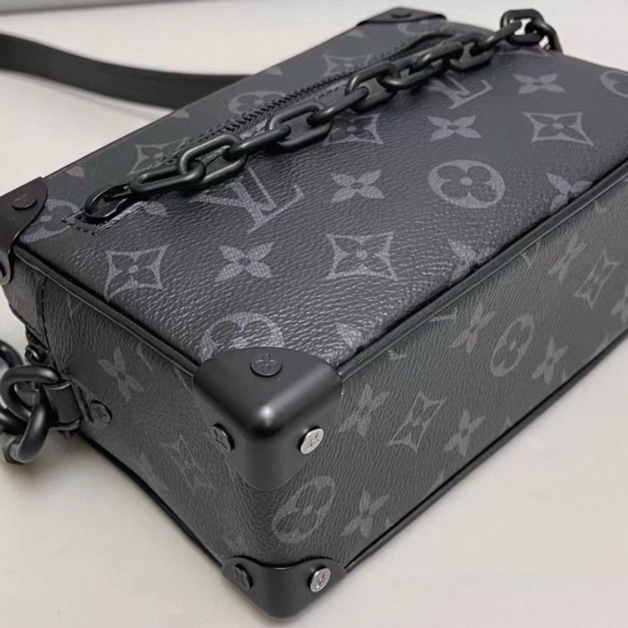 Louis Vuitton Mini Soft Trunk黑花盒子包 芯片款 尺寸18×13-22