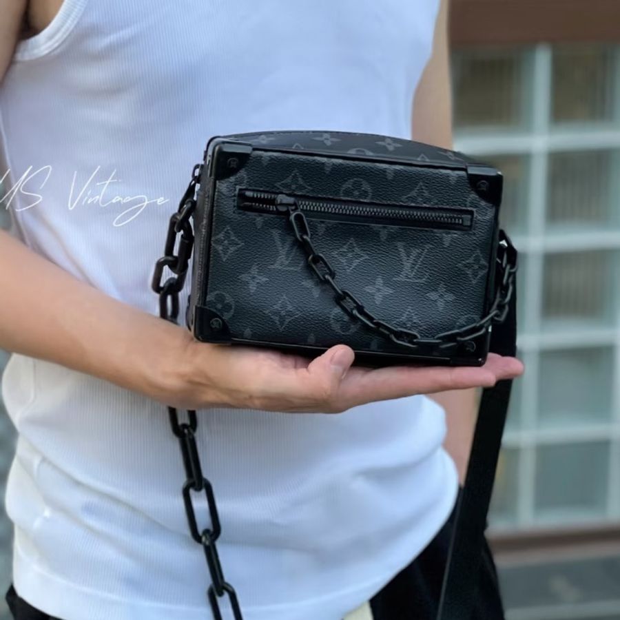 Louis Vuitton Mini Soft Trunk黑花盒子包 芯片款 尺寸18×13-35