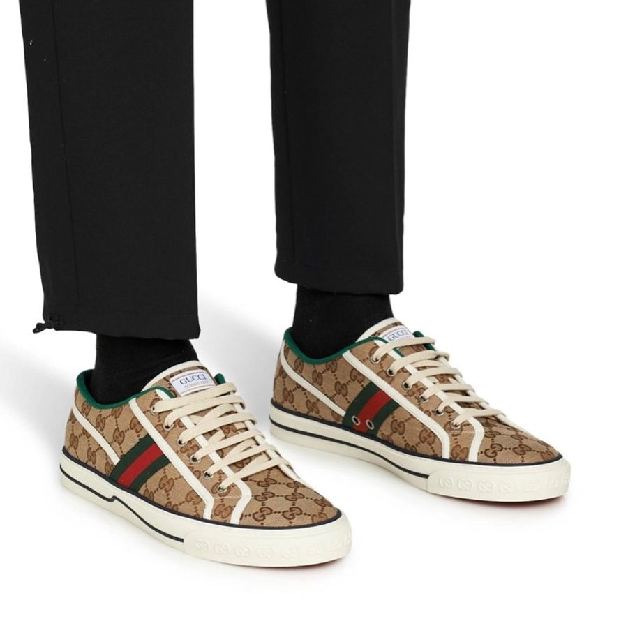 🔥【專櫃正品Gucci帆布鞋EU42.5】 男女皆可穿Gucci Men’s GG Tennis 1977 Sneake 全新正品保證-1