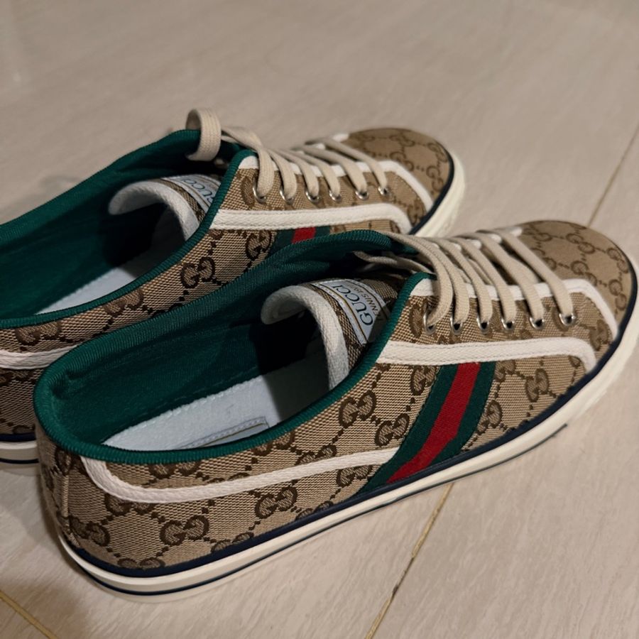 🔥【專櫃正品Gucci帆布鞋EU42.5】 男女皆可穿Gucci Men’s GG Tennis 1977 Sneake 全新正品保證-5