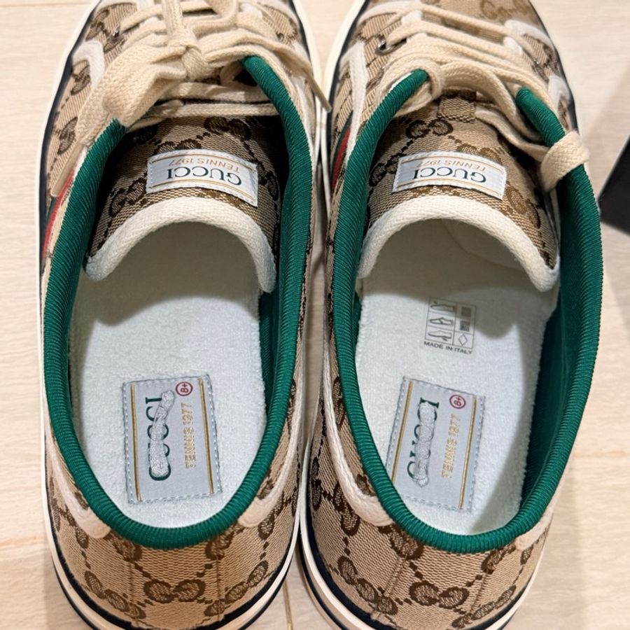 🔥【專櫃正品Gucci帆布鞋EU42.5】 男女皆可穿Gucci Men’s GG Tennis 1977 Sneake 全新正品保證-10