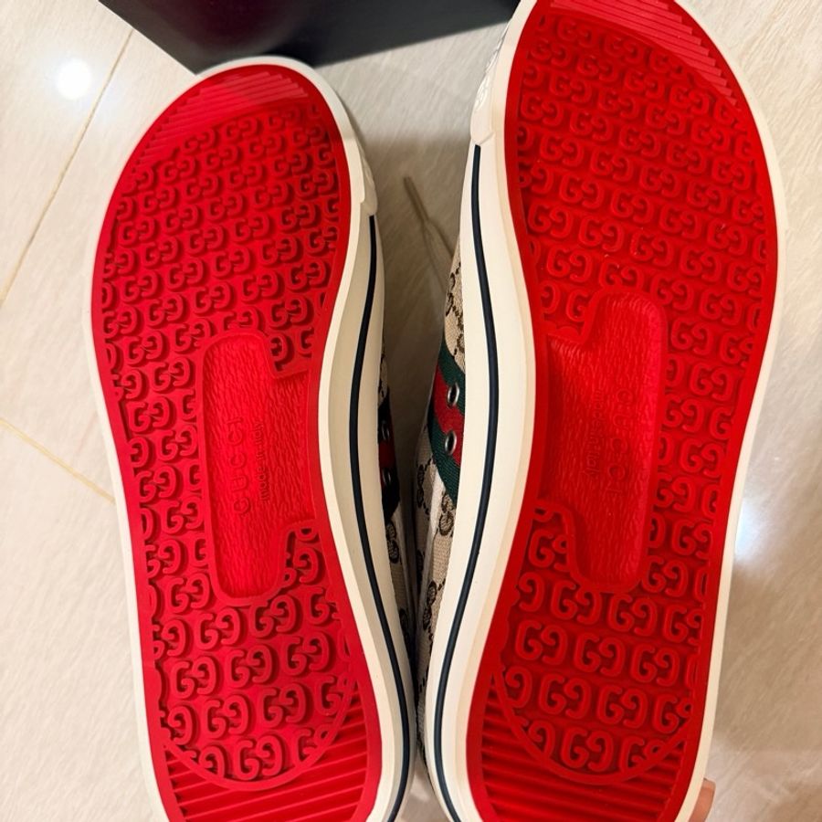 🔥【專櫃正品Gucci帆布鞋EU42.5】 男女皆可穿Gucci Men’s GG Tennis 1977 Sneake 全新正品保證-11