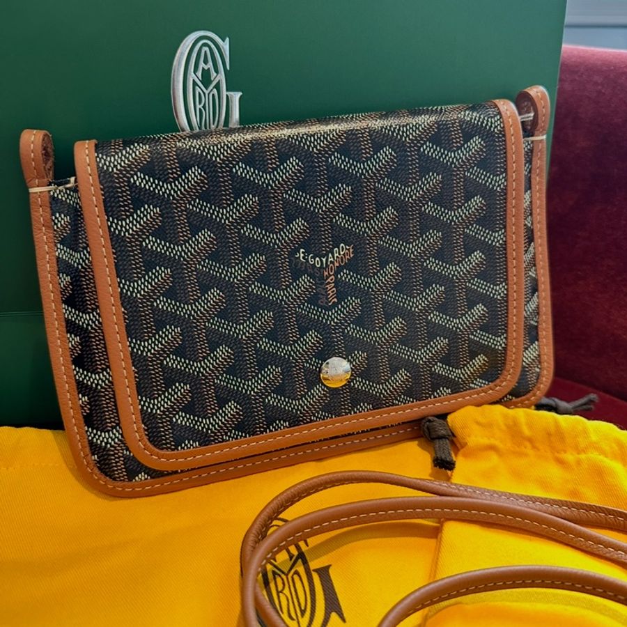Goyard 戈雅 全新 黑色 棕色 三層信封包 斜挎包 側背包 手提包 肩背包 黑色棕色 經典顏色 全新連法國專櫃收據副本 goyard Plumet bag black and brown-3