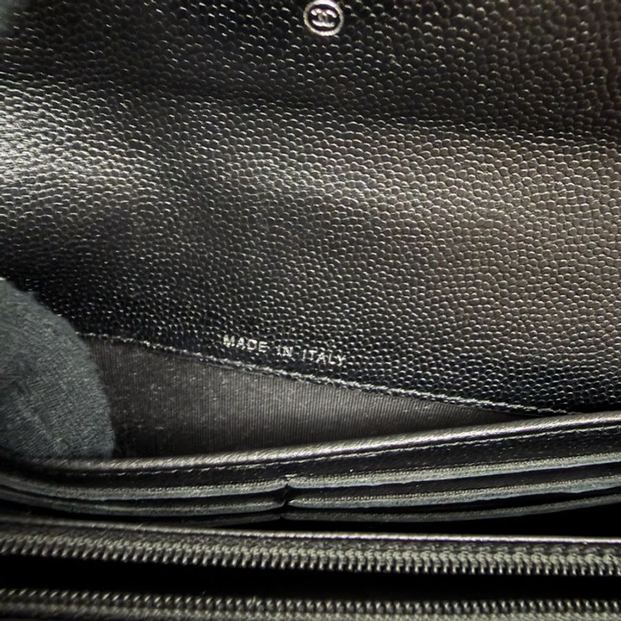 Chanel 黑銀長銀包/WOC-56
