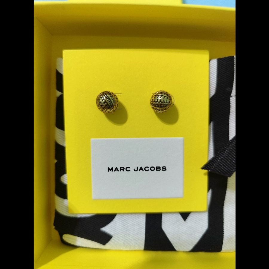 MJ Marc Jacobs Monogram 專櫃款 滿版球型耳環 中性款(不可議)-6