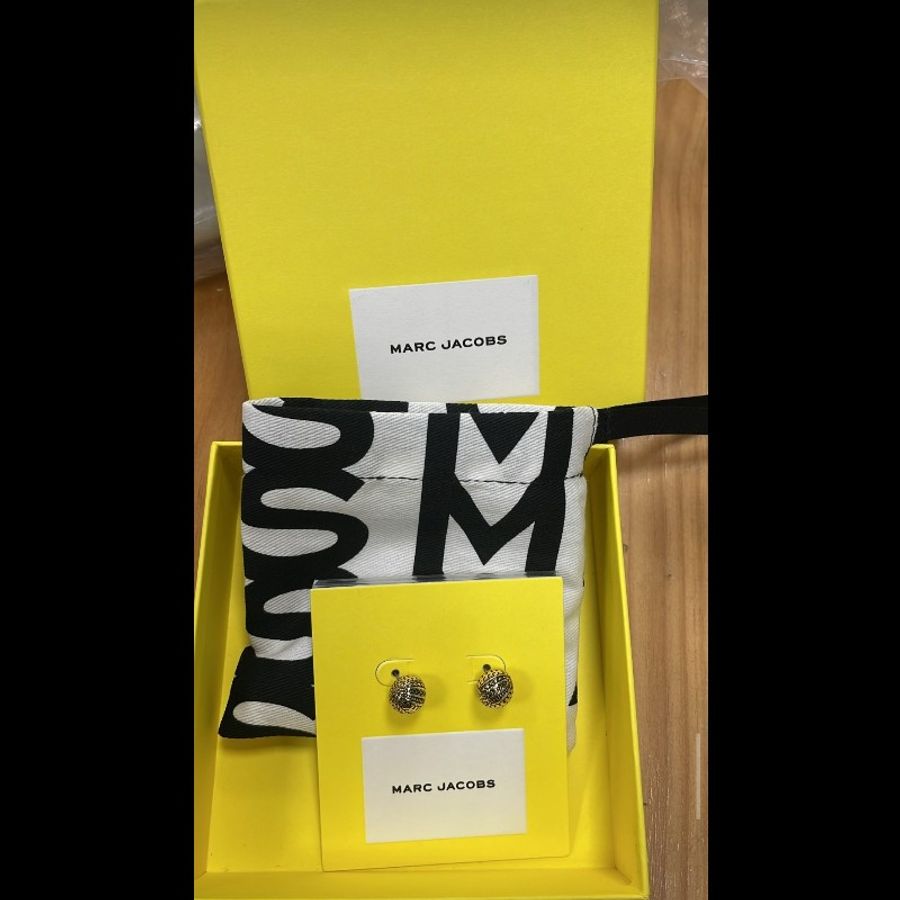 MJ Marc Jacobs Monogram 專櫃款 滿版球型耳環 中性款(不可議)-9