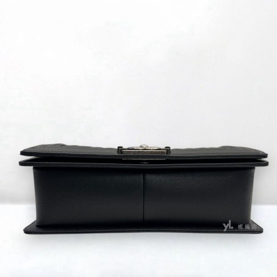 S5390-CHANEL黑荔枝皮銀扣BOY25 A67086-6