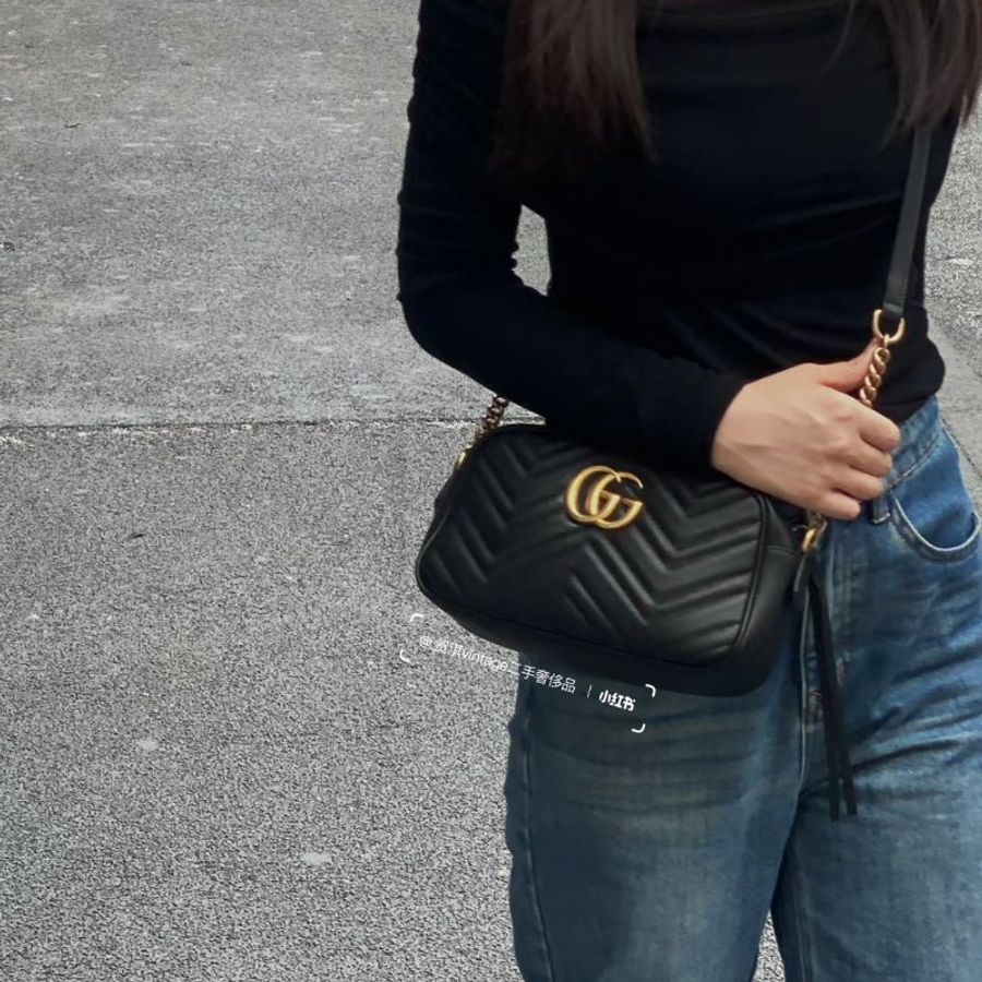 🏷Gucci 古馳．Marmont 24 相機包/客人寄賣-20