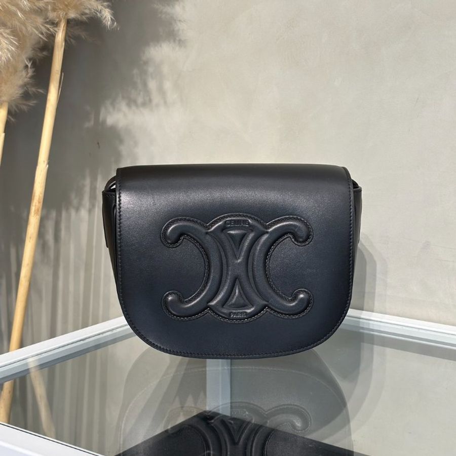CELINE Triomphe凱旋門馬鞍包 - 黑-0
