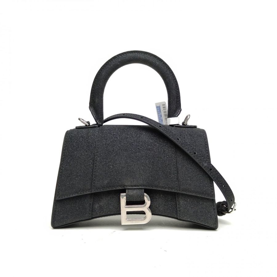 BALENCIAGA Hourglass沙漏XS碼黑色牛皮滿天星-0