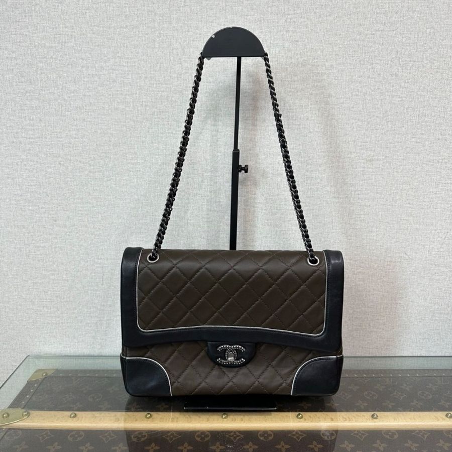 CHANEL 季節拼色菠蘿扣 限量cf肩背包29*19*8 98新配件塵袋-1