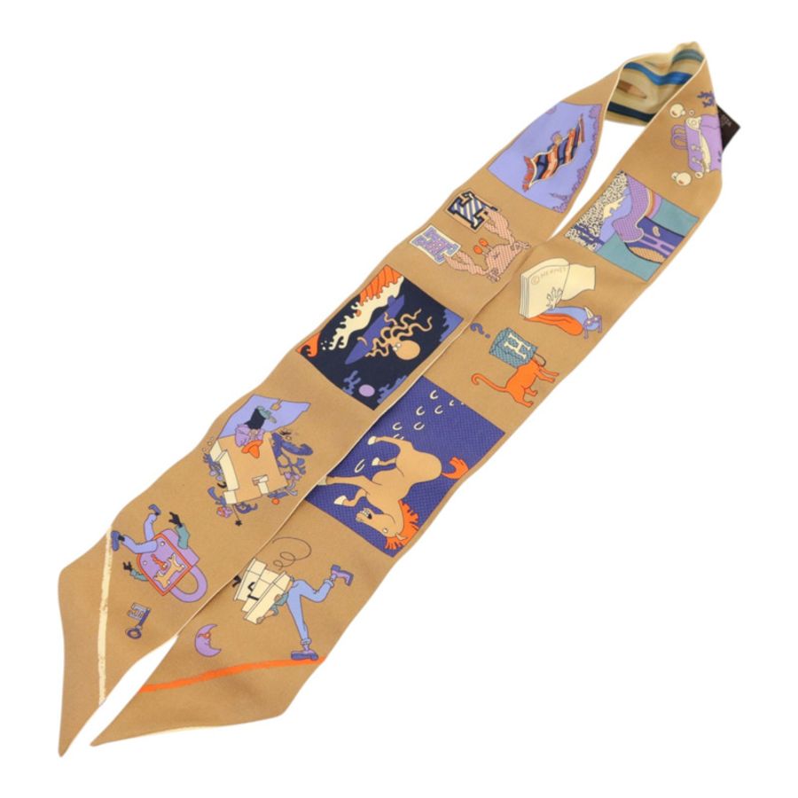HERMES 絲質Twilly絲巾-3