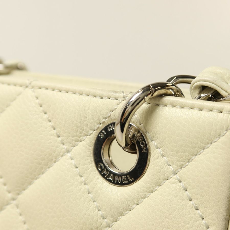 CHANEL 牛皮皮革PST Petite Shopping Tote Bag銀扣鏈帶手挽袋-10