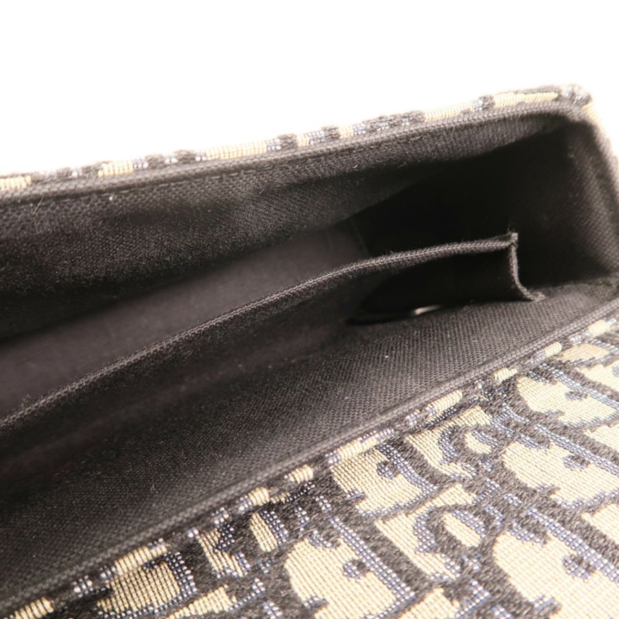 Dior 帆布/牛皮皮革Oblique Montaigne 30金扣肩背袋-4