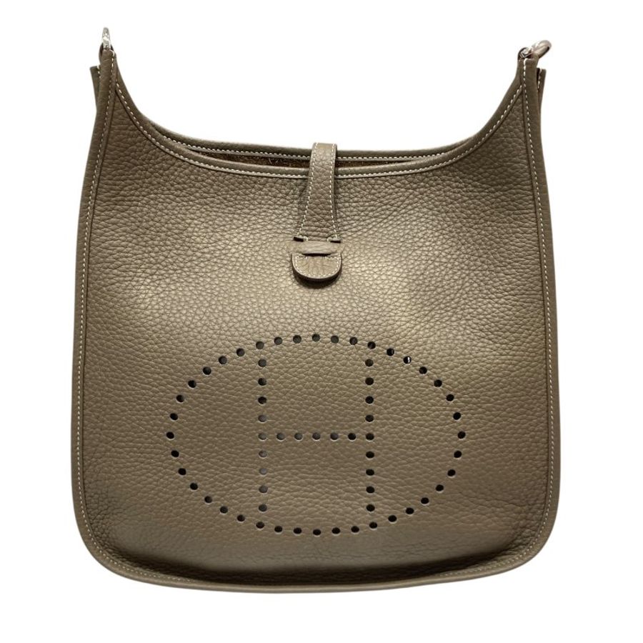 HERMÈS 愛馬仕 EVELYNE 29 肩背包 牛皮 大象灰 銀釦-1
