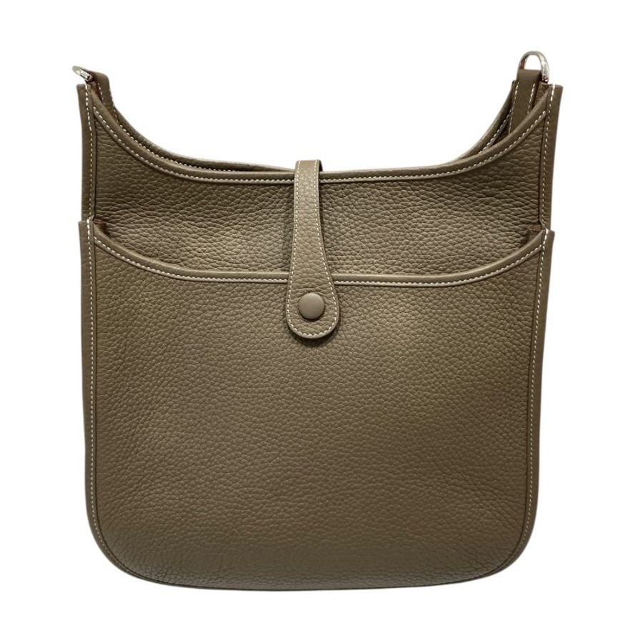 HERMÈS 愛馬仕 EVELYNE 29 肩背包 牛皮 大象灰 銀釦-2