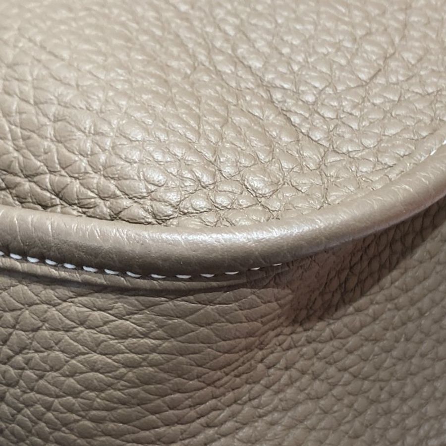 HERMÈS 愛馬仕 EVELYNE 29 肩背包 牛皮 大象灰 銀釦-6