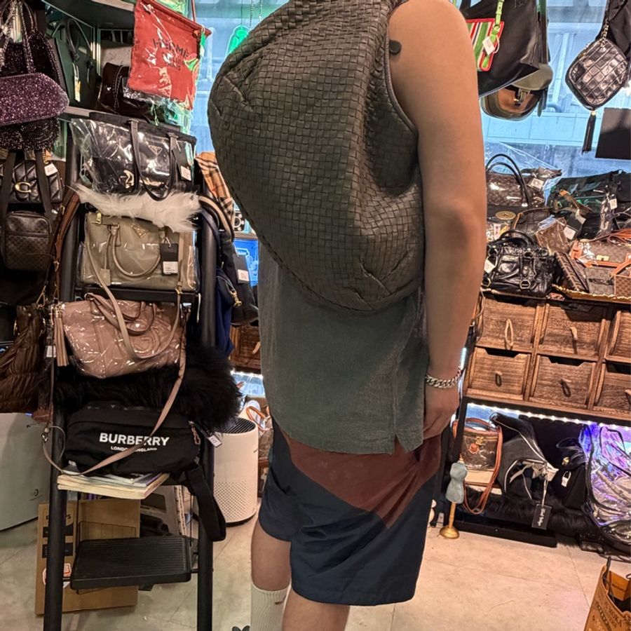 葆蝶家 編織手提包 男士 女士 托特包 肩背包 和尚包雲朵包 灰色 Bottega Veneta hobo bag-5