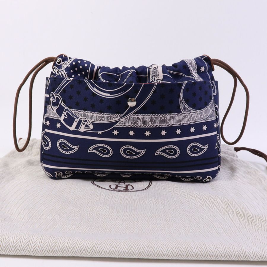HERMES 【Hermes Fair】絲質Bag In Bag銀扣手拿包-7