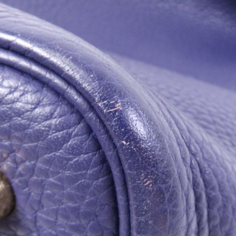 HERMES Clemence皮革Picotin MM金扣手挽袋Bleu Encre-21