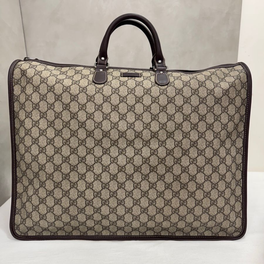 Gucci 古馳 GG supreme 帆布公事包 中古 二手 vintage 狀態良好-6