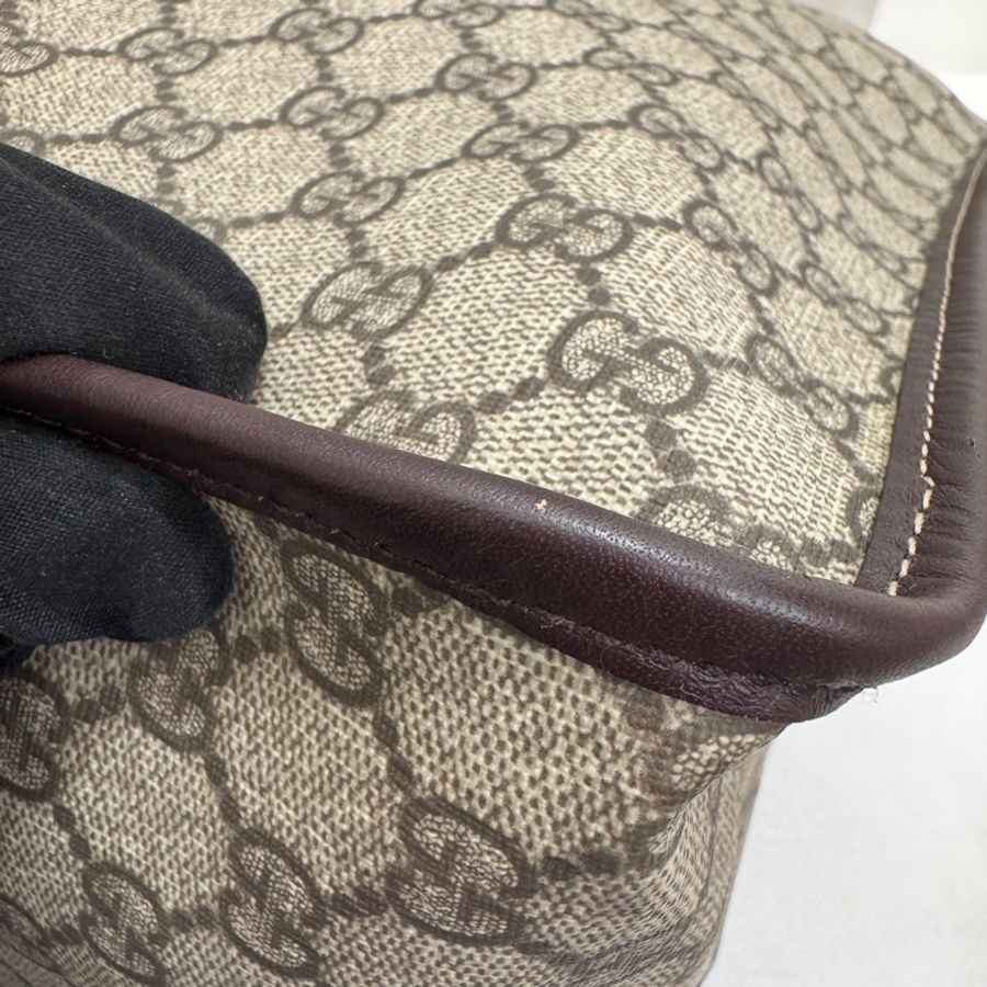 Gucci 古馳 GG supreme 帆布公事包 中古 二手 vintage 狀態良好-18