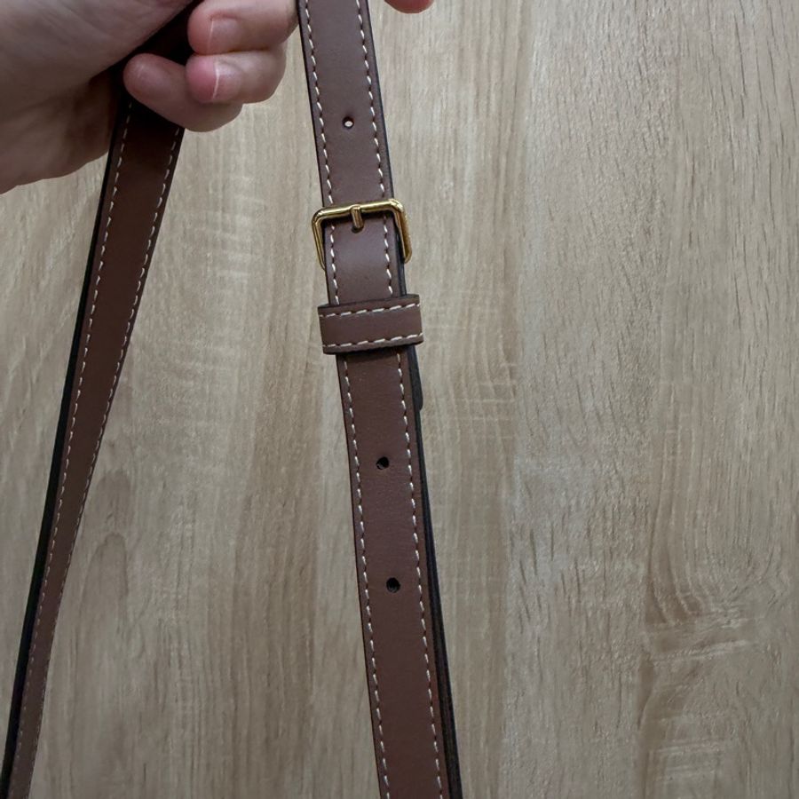 Burberry 米帆布咖牛皮mini pocket手提斜背包-11