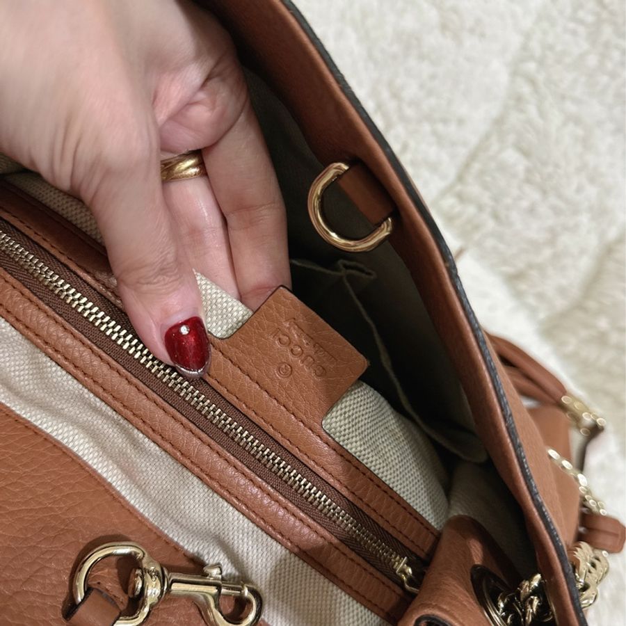 二手Gucci soho 手提肩背包(咖啡色)-54