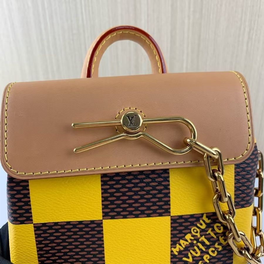 Louis Vuitton Nano Steamer 發財黃郵差包15*7*18  99新配件塵袋-2