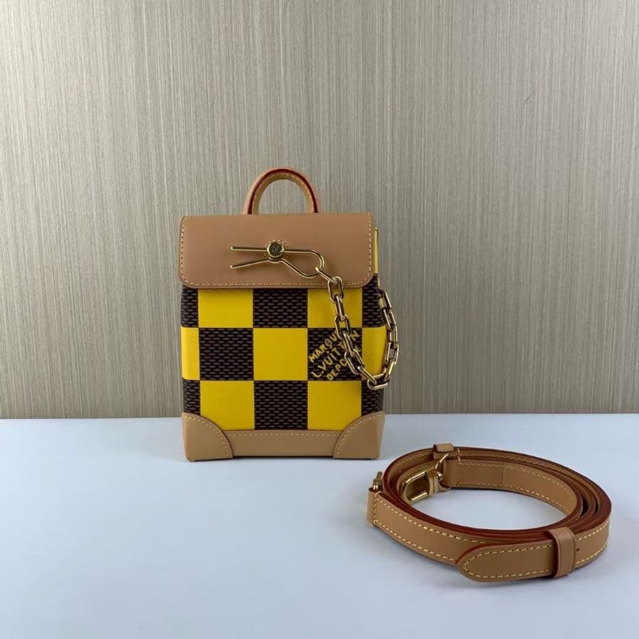 Louis Vuitton Nano Steamer 發財黃郵差包15*7*18  99新配件塵袋-7