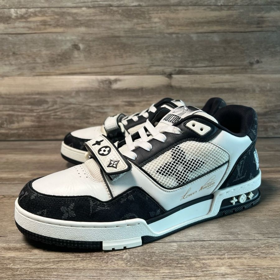 LOUIS VUITTON Trainer 黑白牛仔 魔術貼 熊貓 41碼-0
