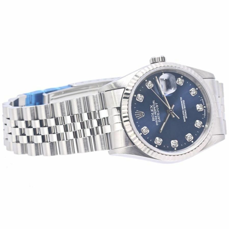 勞力士 Datejust 10P 鑲鑽 16234G 男士腕錶 18K 白金 x 不鏽鋼 40300-6