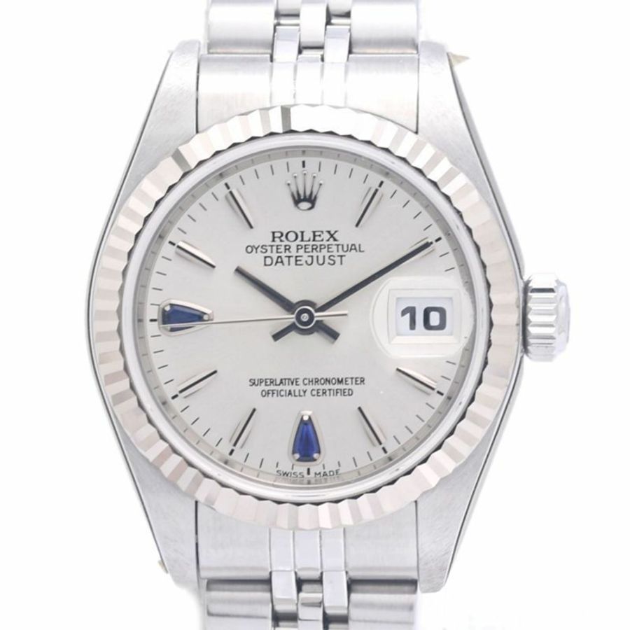 勞力士 Datejust Sapphire 2P 79174 女士腕錶 18K 白金 x 不鏽鋼 40301-0