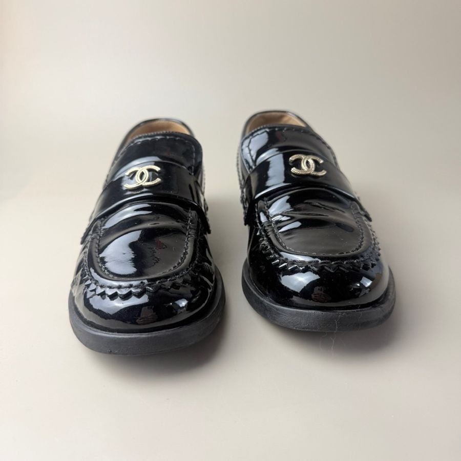 超好看樂福鞋｜Chanel 黑金雙c logo 樂福鞋 38.5🖤-4