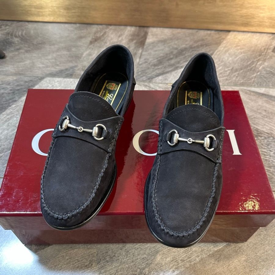 Gucci 古馳 新款1953 馬蹄扣麂皮面樂福鞋 休閒鞋 可以踩跟 經典百搭 超輕舒適 36.5碼-0