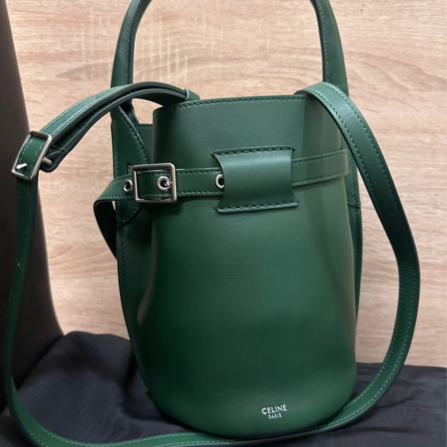 Celine BIG BAG NANO BUCKET 墨綠色-0