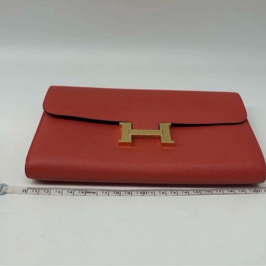【96新 ✨ 全網最低價！】 Hermes 愛馬仕 constance 康康錢包 紅色 金扣 斜挎包（下單前先詢問庫存❗️）-5