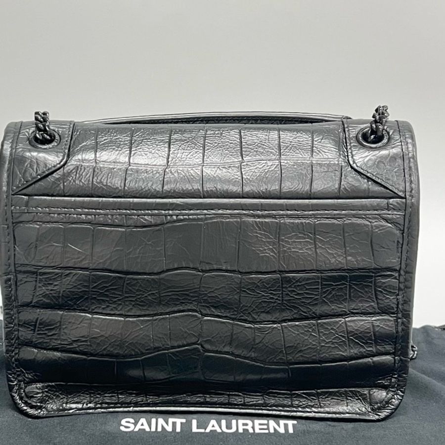 YSL/聖羅蘭 黑色鰐壓紋niki小號baby鏈條尺寸:22*17cm 附件:塵袋-1